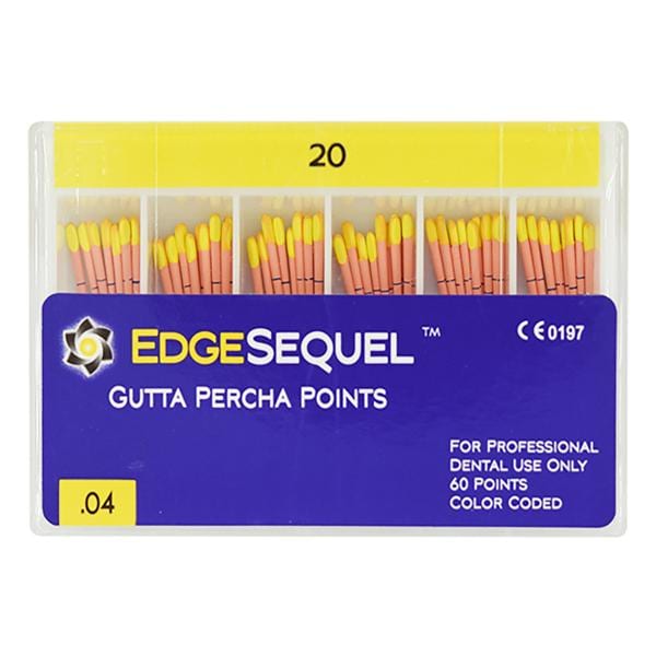 EdgeEndo Gutta Percha Points Size #20 Size #20 Yellow 60/Pk