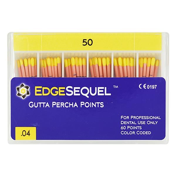 EdgeEndo Gutta Percha Points Size #50 Size #50 Yellow 60/Pk