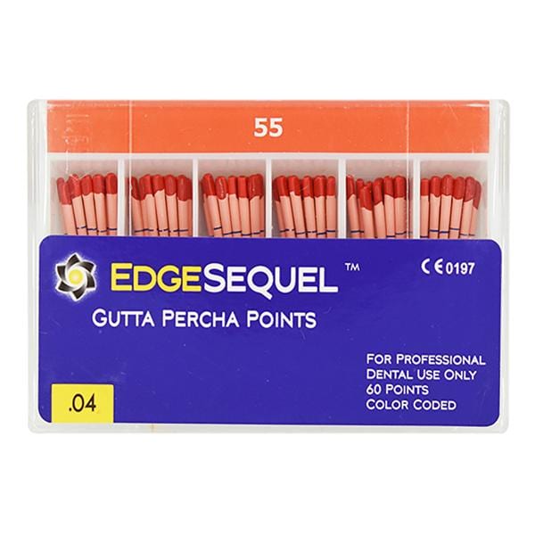 EdgeEndo Gutta Percha Points Size #55 Red 60/Pk