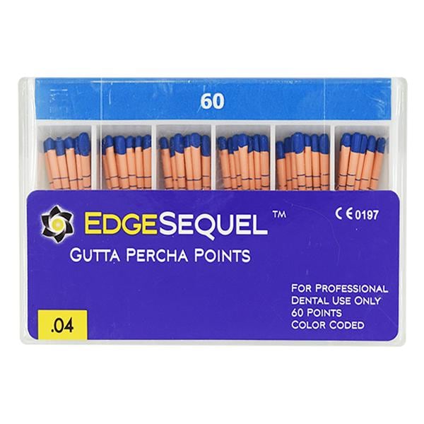 EdgeEndo Gutta Percha Points Size #60 Size #60 Blue 60/Pk