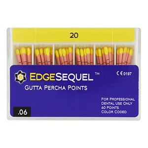 EdgeEndo Gutta Percha Points Size #20 Size #20 Yellow 60/Pk