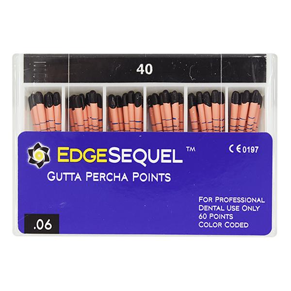 EdgeEndo Gutta Percha Points Size #40 Size #40 Black 60/Pk