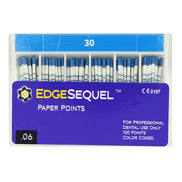 EdgeSequel Sapphire Paper Points Size #30 Size #30 .06 Blue Cone 100/Pk