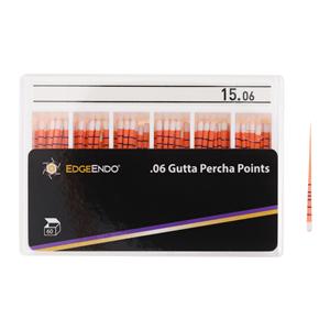 EdgeEndo Gutta Percha Points Size #15 Size #15 .06 White Cone 60/Pk