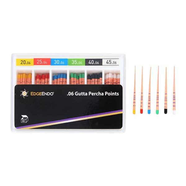 EdgeEndo Gutta Percha Points Size Assorted Assorted .06 Assorted Cone 60/Pk