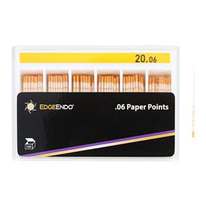 EdgeEndo Paper Points Size #20 Size #20 .06 Yellow Cone 100/Pk