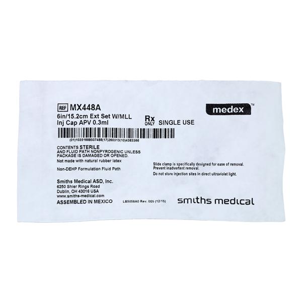 Medex IV Extension Set 7" Detachable Injection Site M LL Adptr Prmry Infs 50/Ca