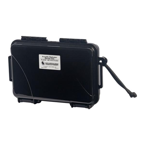 Armadillo Medicine Storage Case 7.95x5.1x2.14" Black/Black Dual Lockable Tabs