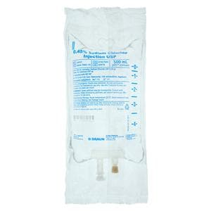 IV Injection Solution Sodium Chloride 0.45% 500mL Excel IV Bag Co...