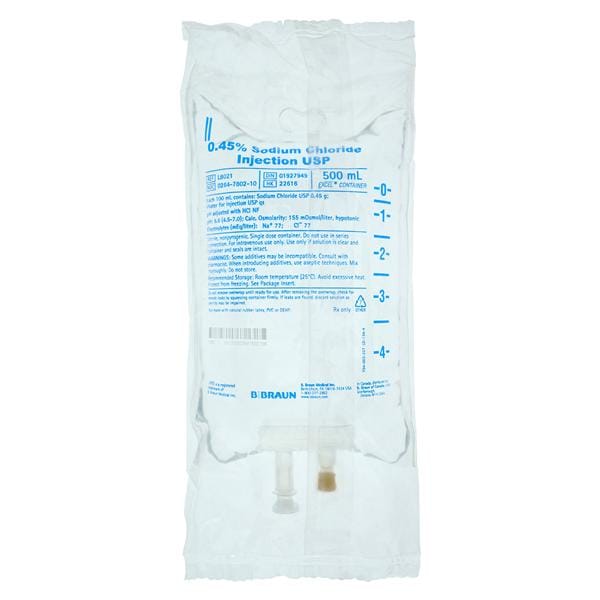 IV Injection Solution Sodium Chloride 0.45% 500mL Excel IV Bag Co...