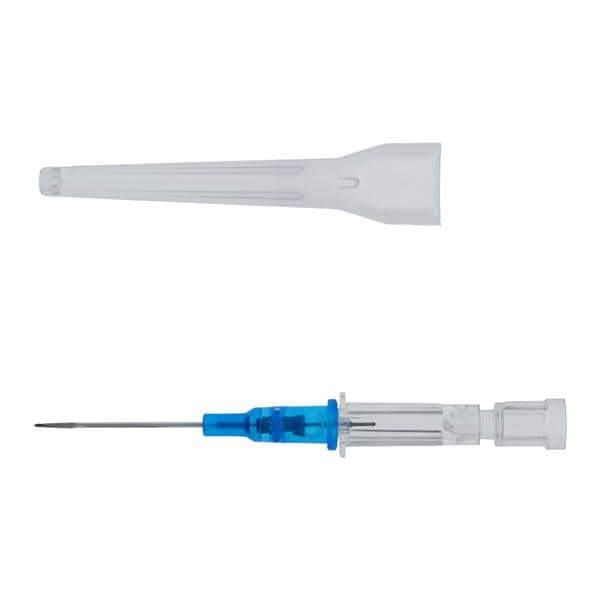 Introcan Safety IV Catheter Safety 22 Gauge 1" Blue Straight Ea, 50 EA/BX