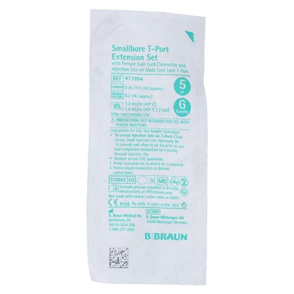 Peripheral IV Extension Set 5" Female Luer Lock/SPIN-LOCK Male Connector Ea, 100 EA/CA