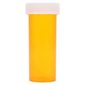 Medicine Vial Plastic 1.05" 8 Dram Amber Reusable 410/Ca