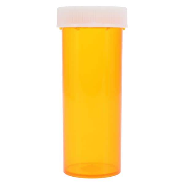 Medicine Vial Plastic 1-1/4" 16 Dram Amber Reusable 270/Ca