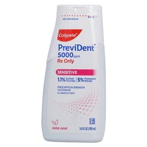PreviDent 5000 Sensitive Toothpaste Liquid Gel Rx Only 1.1% NaF Mint 3.4oz/Bt, 12 BT/CA