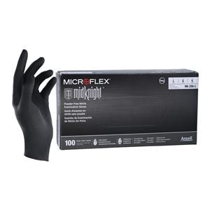 MICROFLEX MidKnight Nitrile Exam Gloves Large Black Non-Sterile 100/Bx, 10 BX/CA