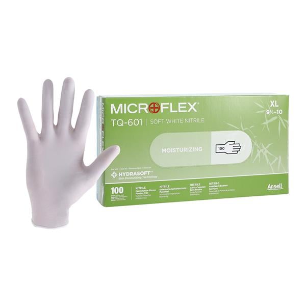 MICROFLEX Soft White Nitrile Exam Gloves X-Large White Non-Sterile 100/Bx, 10 BX/CA