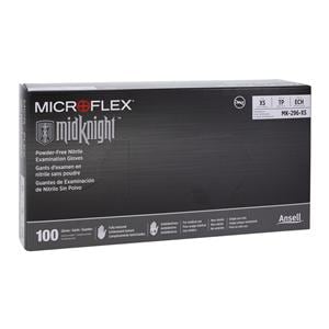 MICROFLEX MidKnight Nitrile Exam Gloves X-Small Black Non-Sterile 100/Bx, 10 BX/CA