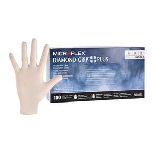 MICROFLEX Diamond Grip Plus Latex Exam Gloves Medium Natural Non-Sterile 100/Bx