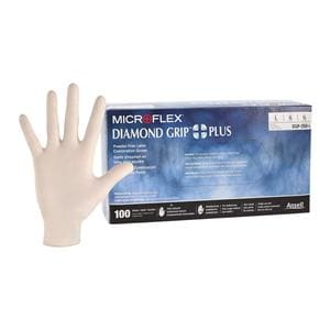 MICROFLEX Diamond Grip Plus Latex Exam Gloves Large Natural Non-Sterile 100/Bx