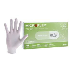MICROFLEX Soft White Nitrile Exam Gloves X-Small White Non-Sterile 100/Bx, 10 BX/CA