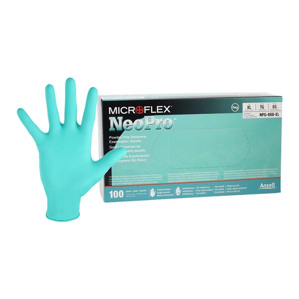 MICROFLEX NeoPro Neoprene Exam Gloves X-Large Green Non-Sterile 100/Bx