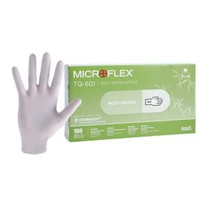 MICROFLEX Soft White Nitrile Exam Gloves Medium White Non-Sterile 100/Bx, 10 BX/CA
