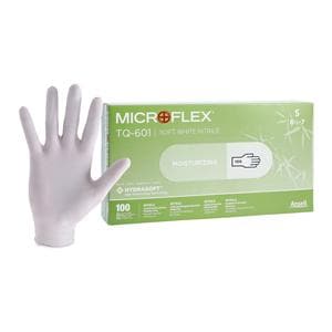 MICROFLEX Soft White Nitrile Exam Gloves Small White Non-Sterile 100/Bx, 10 BX/CA