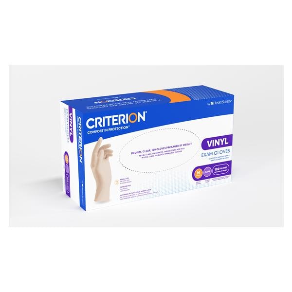 Criterion Vinyl Exam Gloves Medium Standard Clear Non-Sterile, 10 BX/CA