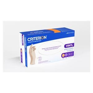 Criterion Vinyl Exam Gloves Large Standard Clear Non-Sterile, 10 BX/CA