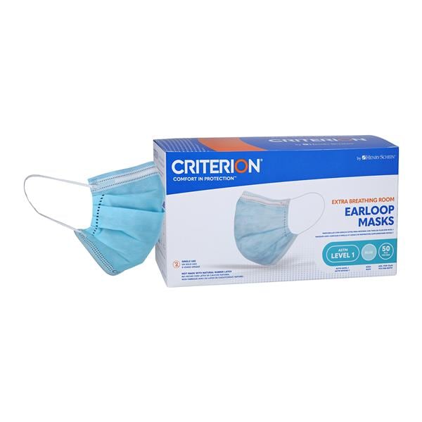 Criterion Mask ASTM Level 1 Blue Adult 50/Bx, 10 BX/CA
