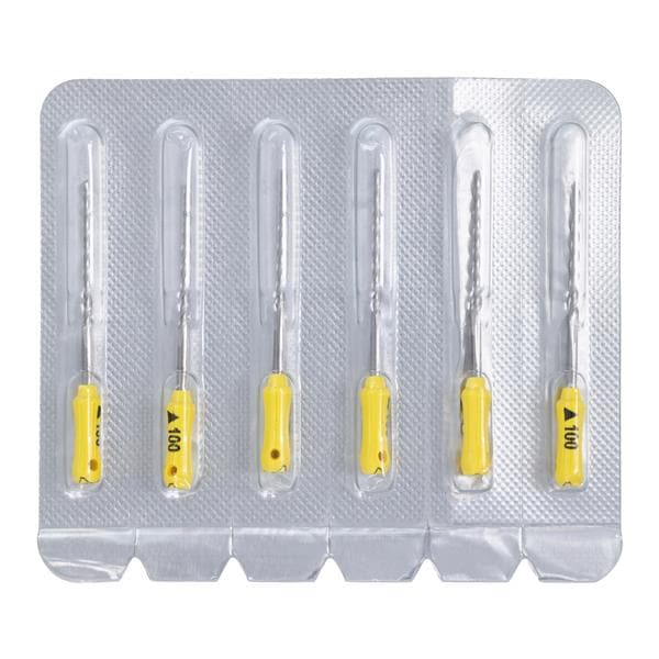 Maxima Hand K-Reamer 25 mm Size 100 Yellow 6/Pk