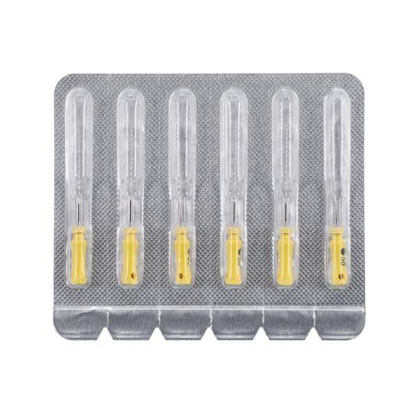 Maxima Hand Hedstrom Files 25 mm Size 50 Stnls Stl/Plstc Hndl Yellow 6/Pk