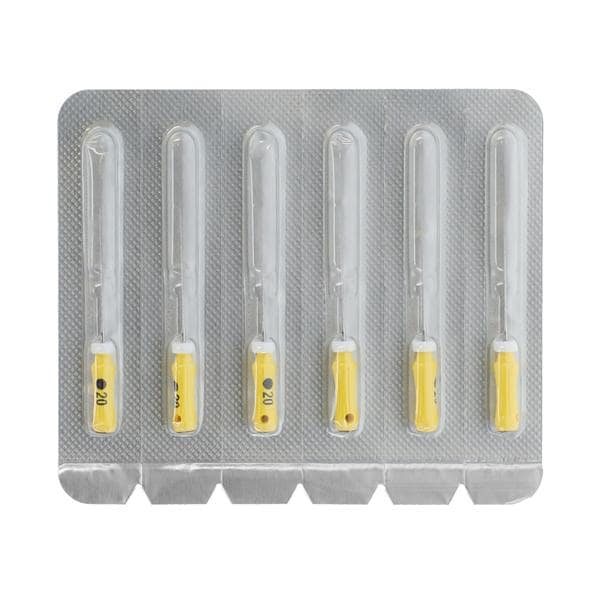 Maxima Hand Hedstrom Files 21 mm Size 20 Stnls Stl/Plstc Hndl Yellow 6/Pk