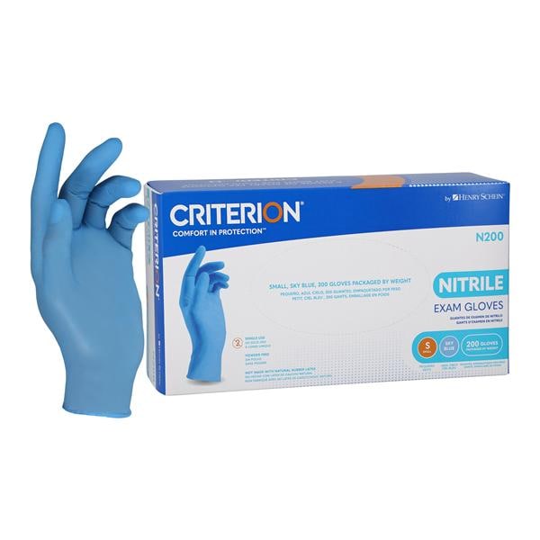 Criterion N200 Nitrile Exam Gloves Small Sky Blue Non-Sterile 200/Bx