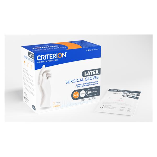 Criterion Latex Surgical Gloves 8.5 White 50Pr/Bx, 4 BX/CA