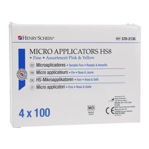 Bendable Micro Applicator Fine Assorted - Pink, Yellow 400/Pk