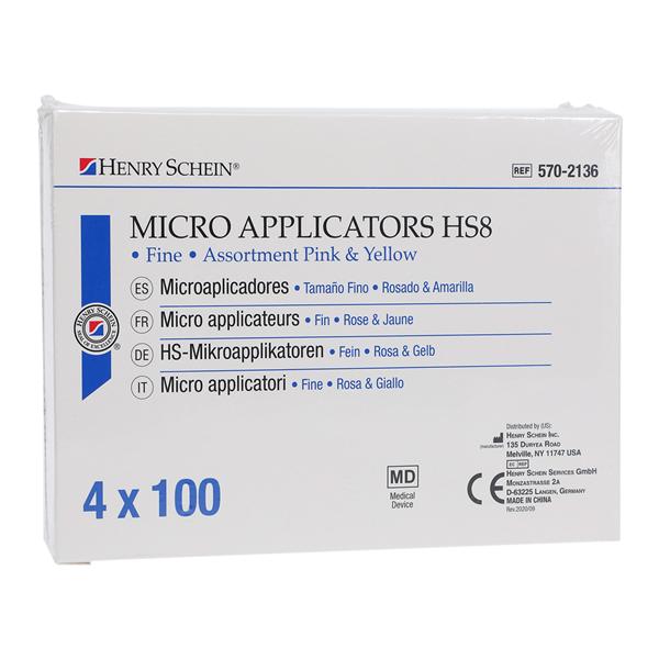 Bendable Micro Applicator Fine Assorted - Pink, Yellow 400/Pk