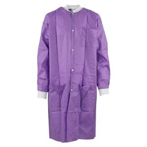 Criterion Protective Lab Coat SMS Large Purple 10/Pk