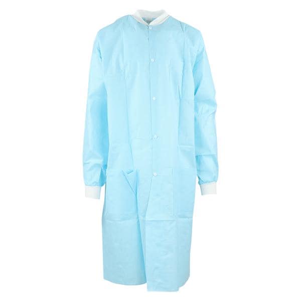 Criterion Protective Lab Coat SMS Large Sky Blue 10/Pk