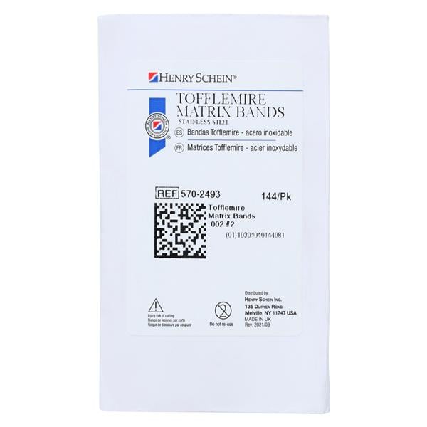 Tofflemire Matrix Band 0.002 in 144/Pk