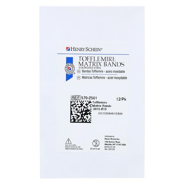 Tofflemire Matrix Bands 0.0015 in 13 12/Pk