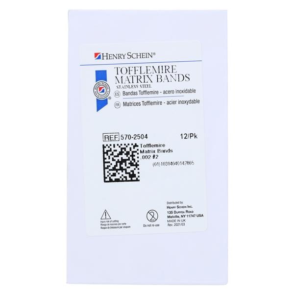 Tofflemire Matrix Bands 0.002 in 2 12/Pk