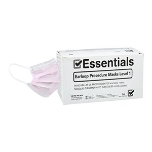 Essentials Mask ASTM Level 1 Pink Adult 50/Bx