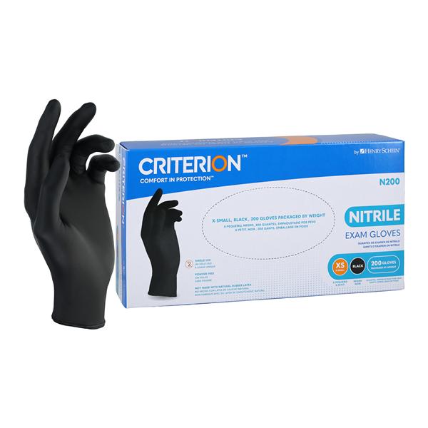 Criterion N200 Nitrile Exam Gloves X-Small Black Non-Sterile 200/Bx