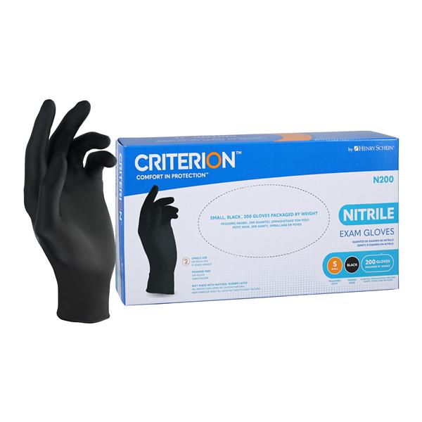 Criterion N200 Nitrile Exam Gloves Small Black Non-Sterile 200/Bx