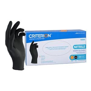 Criterion N200 Nitrile Exam Gloves Large Black Non-Sterile 200/Bx