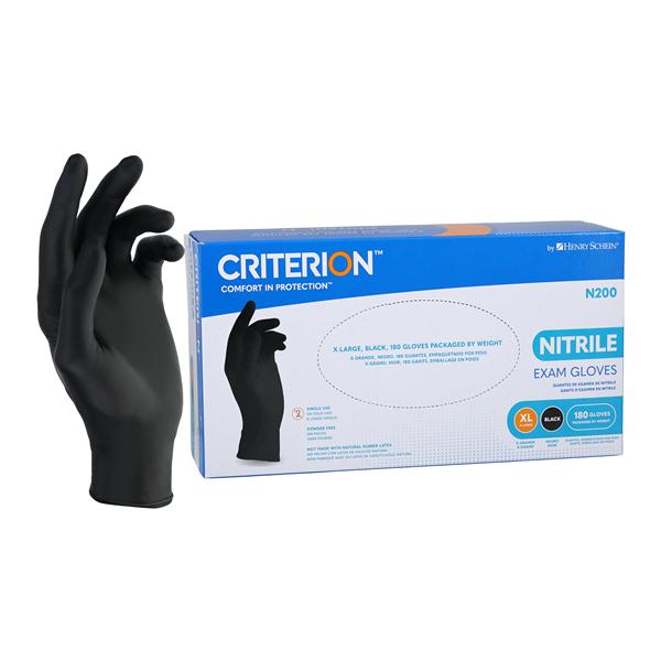 Criterion N200 Nitrile Exam Gloves X-Large Black Non-Sterile 180/Bx