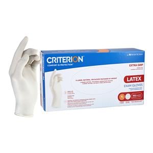 Criterion Extra Grip Latex Exam Gloves X-Large White Non-Sterile 100/Bx, 20 BX/CA