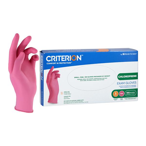Criterion Chloroprene Exam Gloves Small Pink Non-Sterile 100/Bx, 20 BX/CA